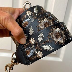 COPY - Leather, embroidered RM NWT guitar strap. Great addition to your handbag!